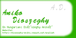 aniko dioszeghy business card